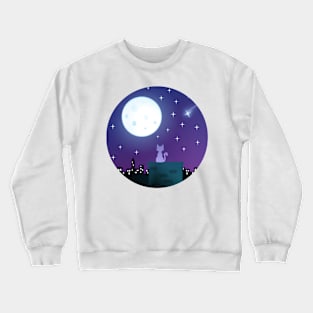 Cat Under the Moonlight Crewneck Sweatshirt